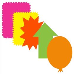 Bazic Products Pre-Cut Shapes 11.46 in. W X 13.7 in. L Assorted Poster Board