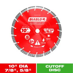 Diablo 10 in. D X 1 in. X .102 in. thick Diamond Turbo Rim Masonry Cut-Off Disc 1 pk