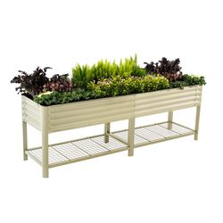 Vego Garden 32 in. H X 96 in. W X 12 in. D Metal Elevated Garden Bed Kit Olive Green