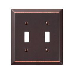 Amerelle Century Antique Bronze 2 gang Stamped Steel Toggle Wall Plate 1 pk