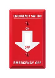Amerelle Pro Emergency Red/White 1 gang Stamped Steel Toggle Emergency Switch Wall Plate 1 pk