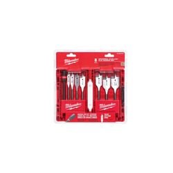 Milwaukee Quik-Lok 6 in. L Flat Boring Auger Bit Set Carbon Steel 8 pc
