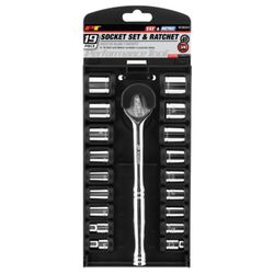 Performance Tool 3/8 in. drive Metric/SAE 6 Point Socket Set 19 pc
