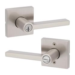 Kwikset SmartKey Halifax Satin Nickel Entry Lockset KW1 1-3/4 in.