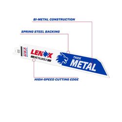 LENOX METALWOLF 9 in. Bi-Metal WAVE EDGE Reciprocating Saw Blade 14 TPI 5 pk