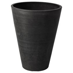 Algreen 13 in. H X 10 in. D Plastic Taper Spun Planter Black