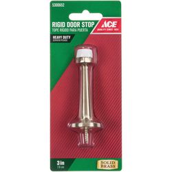 Ace 3 in. W Solid Brass Yellow Rigid Door Stop Mounts to door and wall 1/8 in.
