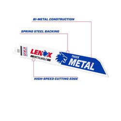 LENOX METALWOLF 9 in. Bi-Metal WAVE EDGE Reciprocating Saw Blade 10 TPI 5 pk