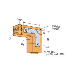 Simpson Strong-Tie 12 in. H X 12 in. W 14 Ga. Galvanized Steel L Strap