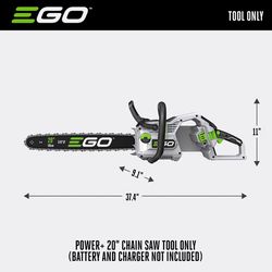 EGO POWER+ CS2000 20 in. 56 V Battery Chainsaw Tool Only 3/8 in.