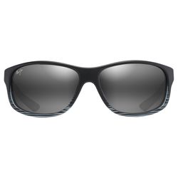 Maui Jim Kaiwi Channel Sunglasses Unisex Gray Black Stripe Frame Neutral Gray Lens Polarized