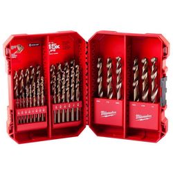 Milwaukee Red Helix Assorted X 7.75 in. L Cobalt Colbalt Drill Bit Set 3-Flat Shank 29 pc