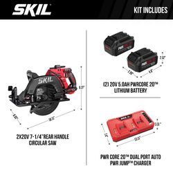 SKIL 20V 7-1/4 in. Cordless Brushless Circular Saw Kit (Battery & Charger)