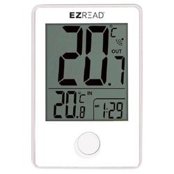 EZRead Digital Clock/Thermometer Polyresin White