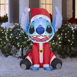 Disney Airblown Christmas Inflatable Stitch in Santa Suit 36 in. Inflatable