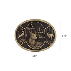 Montana Silversmiths Deer Heritage Attitude Black/Gold Belt Buckle