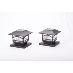 Maxsa Matte Bronze Solar Powered 1 W LED Deck Railing Lights 2 pk