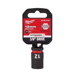 Milwaukee Shockwave 12 mm X 3/8 in. drive Metric 6 Point Deep Impact Socket 1 pc