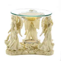 Fragrance Foundry 4.625 in. H X 5.75 in. L Cream Poly Resin Angel Trio Oil Warmer