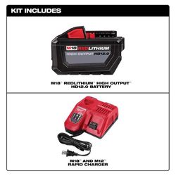 Milwaukee M18 REDLITHIUM HD12.0 12 Ah Lithium-Ion High Output Battery and Charger 2 pc