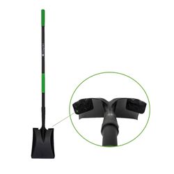 Hooyman 59.25 in. Carbon Steel Square Transfer Shovel Fiberglass Handle