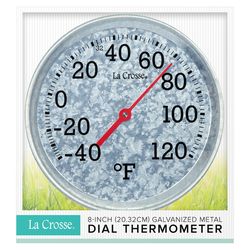 La Crosse Technology Thermometer Galvanized Metal Silver 7.5 in.