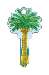 Lucky Line Palm Tree House Key Blank Single For Kwikset KW1/11 Multicolored