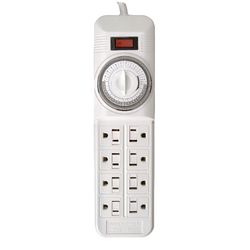 Woods Indoor 8 Outlet Timer Power Strip 125 V White
