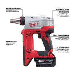 Milwaukee M18 1 in. Expansion PEX Tool Kit Red 8 pc