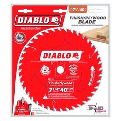 Diablo 7-1/4 in. D X 5/8 in. TiCo Hi-Density Carbide Circular Saw Blade 40 teeth 1 pk