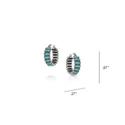 Montana Silversmiths Women's Turquoise Run Hoop Silver/Turquoise Earrings Brass Water Resistant
