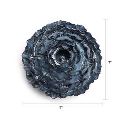 Chive Utopia 3 in. H X 7 in. L Glazed Blue Ceramic Floral Vase