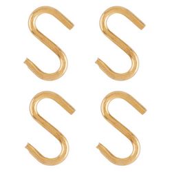 Ace Small Polished Brass Brass 3/4 in. L S-Hook 5 lb 4 pk
