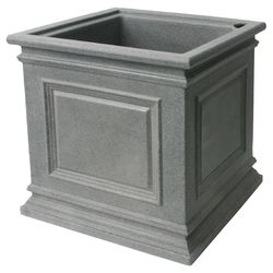 Algreen 16.25 in. H X 16 in. W X 16 in. D Plastic Covington Planter Warm Gray