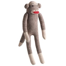 Multipet Sock Pals For Dog Black Plush Monkey Dog Toy Medium 1 pk