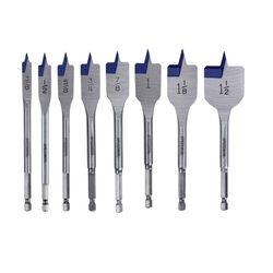 IRWIN Speedbor Carbon Steel Spade Bit Set Quick-Change Hex Shank 8 pc