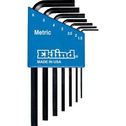 Eklind Assorted Metric Short Arm Hex L-Key Set 7 pc