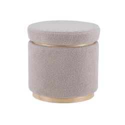 Linon Home Decor Stella Light Gray Fabric Modern Ottoman 1 pk
