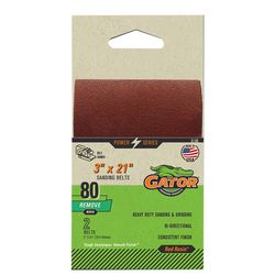 Gator 21 in. L X 3 in. W Aluminum Oxide Sanding Belt 80 Grit Medium 2 pc