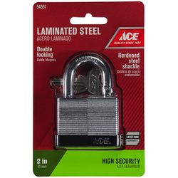 Ace 1-1/2 in. H X 2 in. W X 1-1/16 in. L Steel Double Locking Padlock