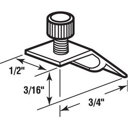 Prime-Line Mill Aluminum Storm Door Panel Clip For 1/2 inch 8 pk