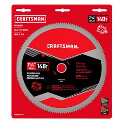 CRAFTSMAN 7-1/4 in. D X 5/8 in. Plywood Carbon Steel Circular Saw Blade 140 teeth 1 pk