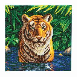 Crystal Art Craft Buddy Tiger Pool Framed Art Kit Multicolored