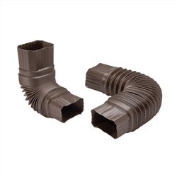 Amerimax 2 in. H X 3 in. W X 7.5 in. L Brown Vinyl Gutter Elbow