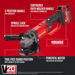 CRAFTSMAN V20 Cordless 4-1/2 in. Small Angle Grinder Tool Only