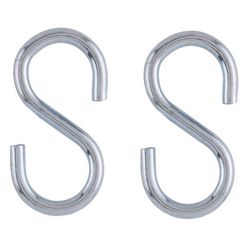 Ace Small Zinc-Plated Silver Steel 2.125 in. L S-Hook 55 lb 2 pk