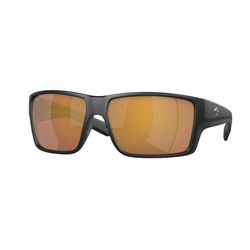 Costa Reefton Pro Sunglasses Men's Matte Black Frame Gold Mirror 580G Lens Polarized