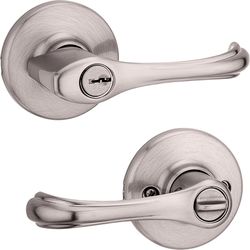 Kwikset Dorian Satin Nickel Entry Door Knob 1-3/4 in.