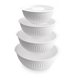 Nordic Ware 7 qt Plastic White Mixing Bowl Set 8 pc