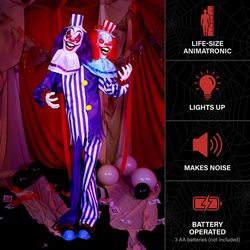 Haunted Hill Farm 5.6 ft. Two-Headed Animated Animatronic